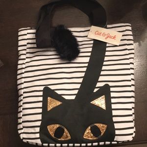 New Black Cat Glitter tote bag